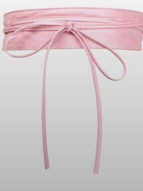 Pink Faux Leather Belt Minimalist Vegan Classic Waistband